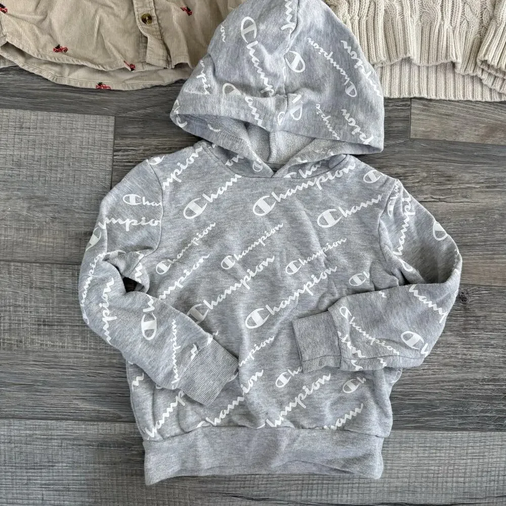 5T Boys Old Navy Cable Knit Sweater Fisherman Corduroy Button Up Champion Hoodie